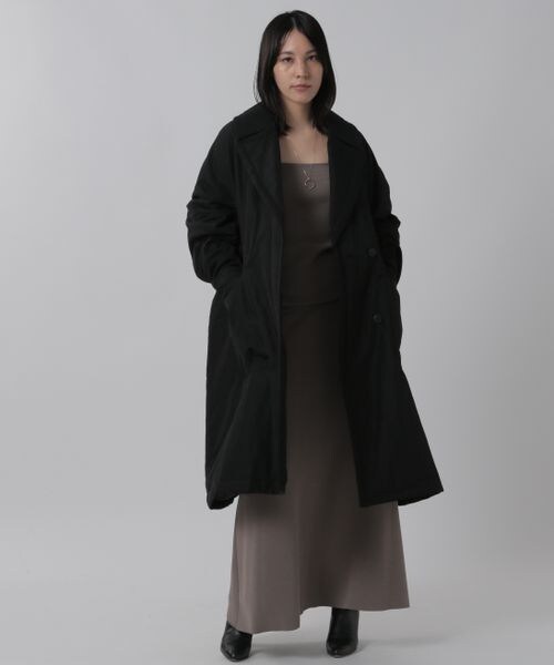 新品タグ付き✨定価7.9万　カオス　クルチアエアーコート　イタリア生地　ブラック Chaos♡クルチアエアーコート