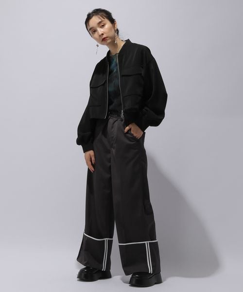 HARE　ハレ　ドルマンリンブショートブルゾン　レザー　ジャケット　ブラック HARE レザードルマンブルゾン HARE ハレ ドルマンリンブショート