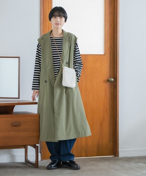 LEPSIM(レプシィム)の「トレンチベスト(ジャケット/アウター・レディース・ベージュ52/カーキ74・FREE SIZE)」の7枚目の写真