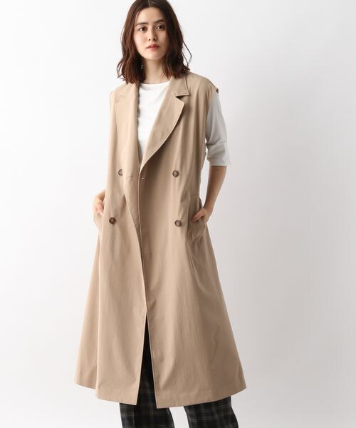 LEPSIM(レプシィム)の「トレンチベスト(ジャケット/アウター・レディース・ベージュ52/カーキ74・FREE SIZE)」の5枚目の写真