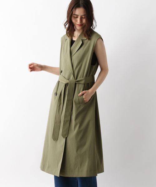 LEPSIM(レプシィム)の「トレンチベスト(ジャケット/アウター・レディース・ベージュ52/カーキ74・FREE SIZE)」の10枚目の写真