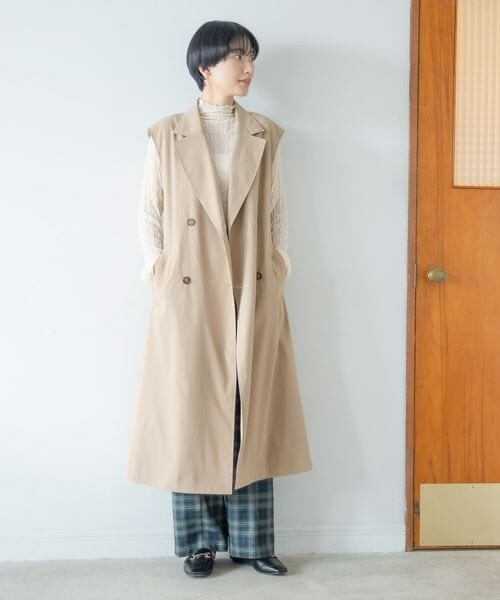 LEPSIM(レプシィム)の「トレンチベスト(ジャケット/アウター・レディース・ベージュ52/カーキ74・FREE SIZE)」の4枚目の写真