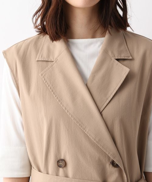 LEPSIM(レプシィム)の「トレンチベスト(ジャケット/アウター・レディース・ベージュ52/カーキ74・FREE SIZE)」の16枚目の写真