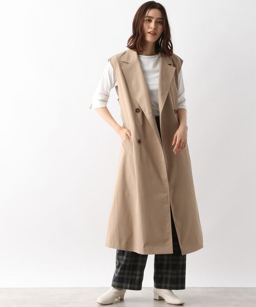 LEPSIM(レプシィム)の「トレンチベスト(ジャケット/アウター・レディース・ベージュ52/カーキ74・FREE SIZE)」の6枚目の写真