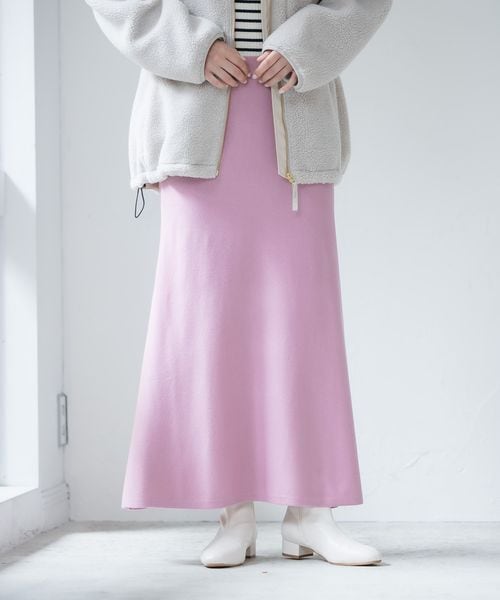 LEPSIM（レプシィム）の「12ゲージ満たされフレアニットスカート（スカート・レディース・オフホワイト05/ブラック09/ピンク21/【WEB限定】フューシャピンク29/グリーン72・FREE SIZE）」の3枚目の写真