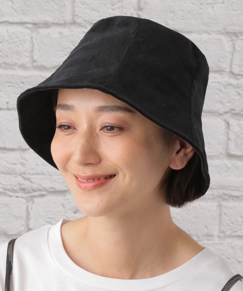 LEPSIM（レプシィム）の「コーデュロイバケハ（帽子・レディース・アイボリー08/ブラック09/ベージュ51・ONE SIZE）」の2枚目の写真