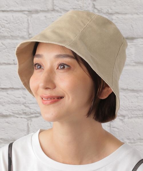 LEPSIM（レプシィム）の「コーデュロイバケハ（帽子・レディース・アイボリー08/ブラック09/ベージュ51・ONE SIZE）」の3枚目の写真