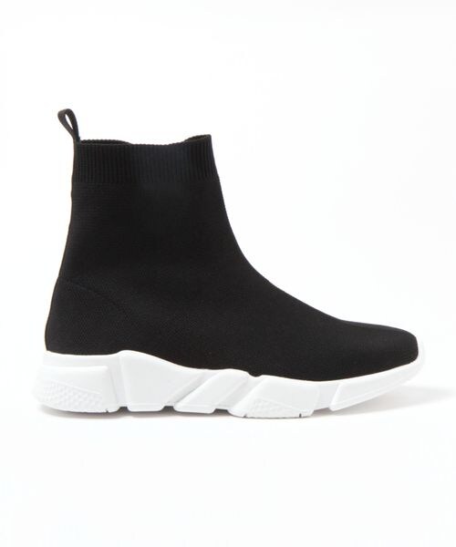 LEPSIM（レプシィム）の「ハイカットニットスニーカー（シューズ・レディース・ブラック09/モカ55・M(23-23.5)/L(24-24.5)）」の4枚目の写真