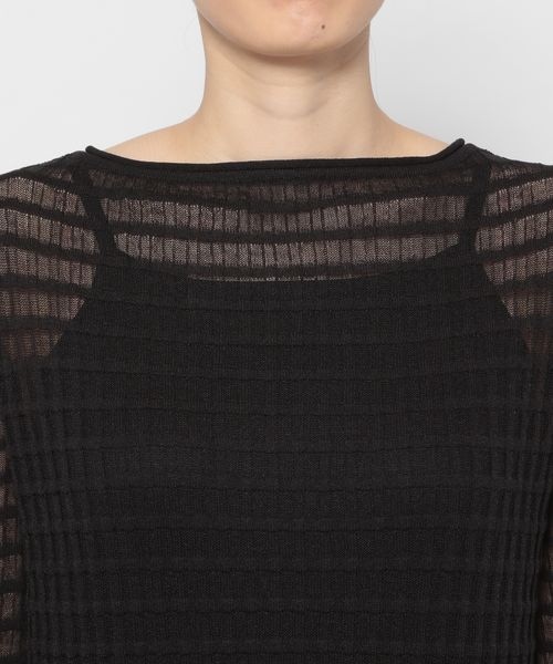 LOWRYS FARM（ローリーズファーム）の「ジャガードシアーニットワンピース（ワンピース/ドレス・レディース・アイボリー08/ブラック09/グリーン78・F）」の13枚目の写真