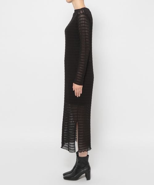 LOWRYS FARM（ローリーズファーム）の「ジャガードシアーニットワンピース（ワンピース/ドレス・レディース・アイボリー08/ブラック09/グリーン78・F）」の11枚目の写真