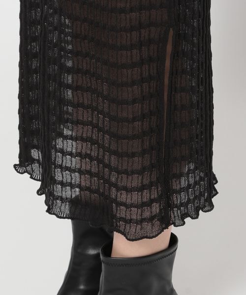 LOWRYS FARM（ローリーズファーム）の「ジャガードシアーニットワンピース（ワンピース/ドレス・レディース・アイボリー08/ブラック09/グリーン78・F）」の15枚目の写真