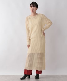 LOWRYS FARM | ジャガードシアーニットワンピース(ワンピース/ドレス)