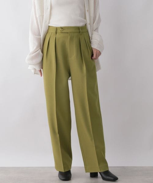 LOWRYS FARM（ローリーズファーム）の「スタイルＵＰワイドパンツ（パンツ・レディース・アイボリー08/ブラック09/ブラウン58/イエロー65・S/M/L）」の4枚目の写真