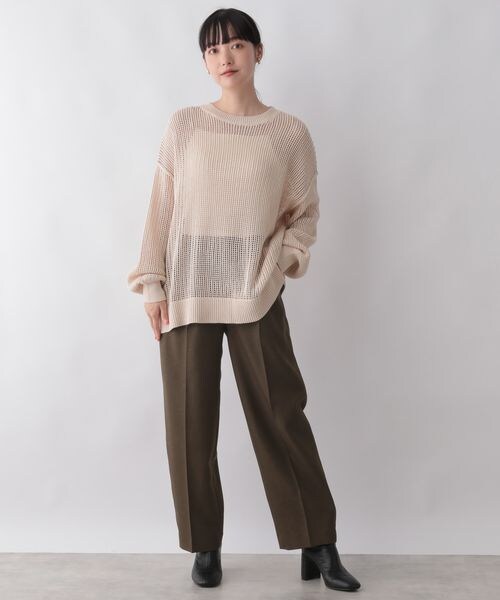 LOWRYS FARM（ローリーズファーム）の「スタイルＵＰワイドパンツ（パンツ・レディース・アイボリー08/ブラック09/ブラウン58/イエロー65・S/M/L）」の8枚目の写真