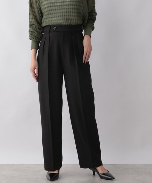 LOWRYS FARM（ローリーズファーム）の「スタイルＵＰワイドパンツ（パンツ・レディース・アイボリー08/ブラック09/ブラウン58/イエロー65・S/M/L）」の2枚目の写真