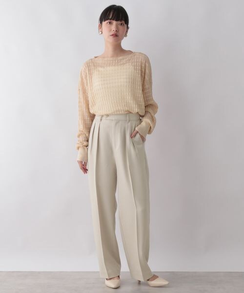 LOWRYS FARM（ローリーズファーム）の「スタイルＵＰワイドパンツ（パンツ・レディース・アイボリー08/ブラック09/ブラウン58/イエロー65・S/M/L）」の5枚目の写真