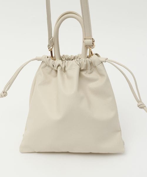 LOWRYS FARM（ローリーズファーム）の「３ＲＯＯＭキンチャクＢＡＧ（バッグ・レディース・アイボリー08/ブラック09/ピンク25・ナシ）」の11枚目の写真