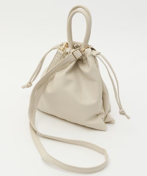 LOWRYS FARM（ローリーズファーム）の「３ＲＯＯＭキンチャクＢＡＧ（バッグ・レディース・アイボリー08/ブラック09/ピンク25・ナシ）」の6枚目の写真