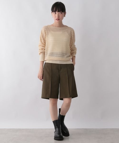 LOWRYS FARM（ローリーズファーム）の「メランジピンタックショートパンツ（パンツ・レディース・アイボリー08/ブラック09/ブラウン58・F）」の17枚目の写真