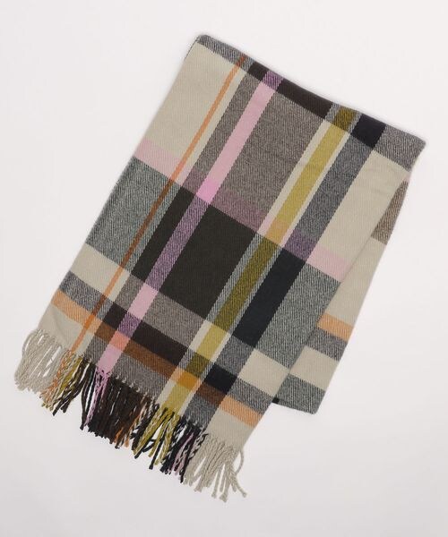 LOWRYS FARM（ローリーズファーム）の「ストール（ファッション雑貨・レディース・アイボリーチェック06/アイボリー08/グレー18/オレンジチェック40/オレンジ45/ベージュチェック50・フリー）」の4枚目の写真