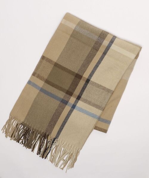 LOWRYS FARM（ローリーズファーム）の「ストール（ファッション雑貨・レディース・アイボリーチェック06/アイボリー08/グレー18/オレンジチェック40/オレンジ45/ベージュチェック50・フリー）」の6枚目の写真