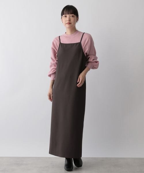 LOWRYS FARM（ローリーズファーム）の「ジョーゼットキャミワンピ（ワンピース/ドレス・レディース・アイボリー08/ブラック09/ブラウン58/カーキ78・F）」の9枚目の写真