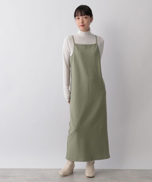LOWRYS FARM（ローリーズファーム）の「ジョーゼットキャミワンピ（ワンピース/ドレス・レディース・アイボリー08/ブラック09/ブラウン58/カーキ78・F）」の4枚目の写真