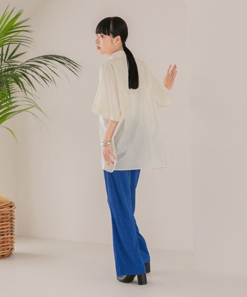 LOWRYS FARM（ローリーズファーム）の「ヨウリュウＦスリットパンツ（パンツ・レディース・アイボリー08/ブラック09/ブラウン58/ブルー85・通常丈/ショート丈）」の15枚目の写真