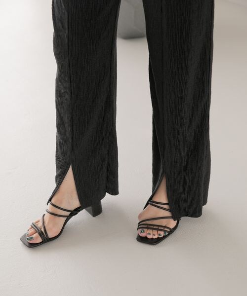 LOWRYS FARM（ローリーズファーム）の「ヨウリュウＦスリットパンツ（パンツ・レディース・アイボリー08/ブラック09/ブラウン58/ブルー85・通常丈/ショート丈）」の10枚目の写真