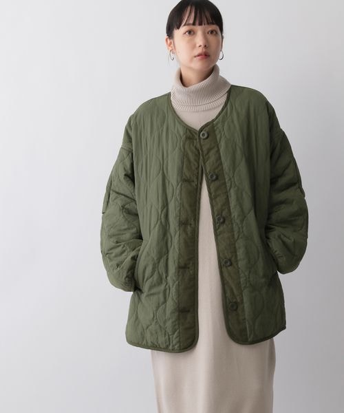 LOWRYS FARM（ローリーズファーム）の「キルティングブルゾン（ジャケット/アウター・レディース・アイボリー08/ブラック09/ベージュ52/カーキ78・F）」の4枚目の写真