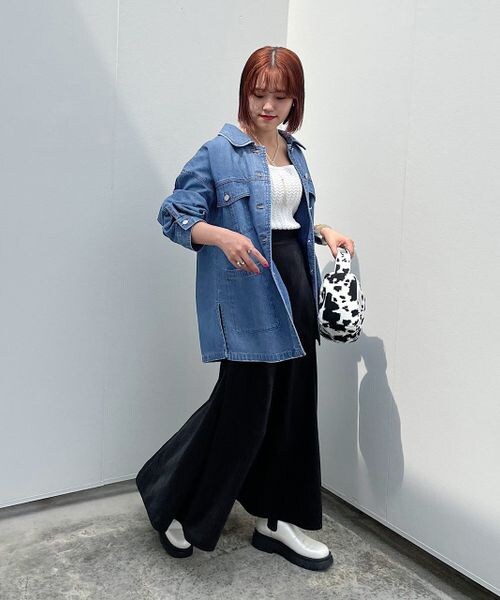 PAGEBOY（ページボーイ）の「レトロシャツGジャン（ジャケット/アウター・レディース・カミナリブラック08/カミナリブルー85/インディゴ87・F）」の11枚目の写真