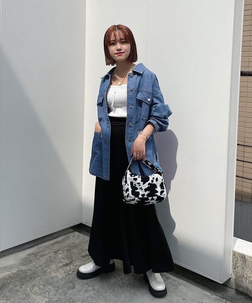 PAGEBOY（ページボーイ）の「レトロシャツGジャン（ジャケット/アウター・レディース・カミナリブラック08/カミナリブルー85/インディゴ87・F）」の12枚目の写真