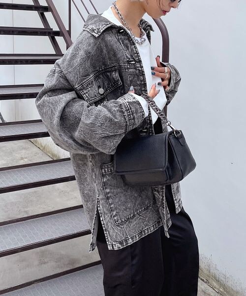 PAGEBOY（ページボーイ）の「レトロシャツGジャン（ジャケット/アウター・レディース・カミナリブラック08/カミナリブルー85/インディゴ87・F）」の7枚目の写真