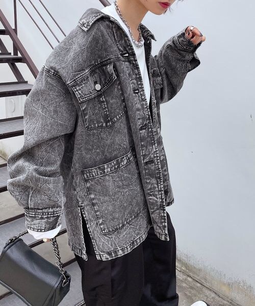 PAGEBOY（ページボーイ）の「レトロシャツGジャン（ジャケット/アウター・レディース・カミナリブラック08/カミナリブルー85/インディゴ87・F）」の5枚目の写真