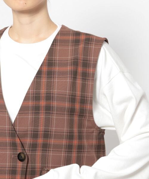 PAGEBOY（ページボーイ）の「TRチェックジレ（ジャケット/アウター・レディース・グレー系10/ブラウン系50・F）」の17枚目の写真