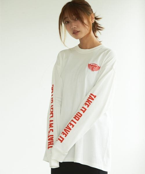 PAGEBOY(ページボーイ)の「アメリカンエンブレムロンT(トップス・メンズ・オフホワイト05/ブラック09・M/L)」の4枚目の写真