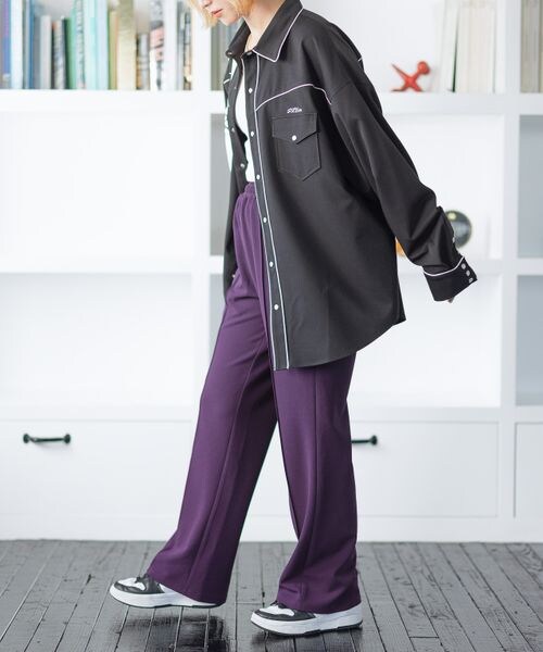 PAGEBOY（ページボーイ）の「イージーストレートパンツ（パンツ・レディース・ヒョウ柄08/オレンジ45/パープル98・FREE）」の21枚目の写真