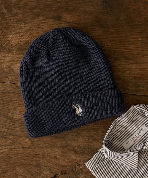 CIAOPANIC TYPY(チャオパニックティピー)の「【KIDS】【U.S. POLO ASSN】ワンポイント刺繍ニットキャップ(ニットキャップ/ビーニー・キッズ・アイボリー/オレンジ/ネイビー/ピンク/グレー/ブラック・ONE)」の1枚目の写真