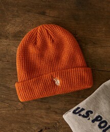 【KIDS】【U.S. POLO ASSN】ワンポイント刺繍ニットキャップ