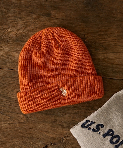CIAOPANIC TYPY(チャオパニックティピー)の「【KIDS】【U.S. POLO ASSN】ワンポイント刺繍ニットキャップ(ニットキャップ/ビーニー・キッズ・アイボリー/オレンジ/ネイビー/ピンク/グレー/ブラック・ONE)」の4枚目の写真
