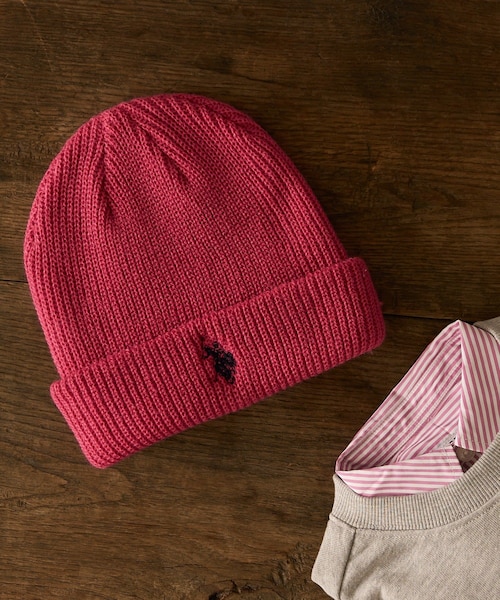 CIAOPANIC TYPY(チャオパニックティピー)の「【KIDS】【U.S. POLO ASSN】ワンポイント刺繍ニットキャップ(ニットキャップ/ビーニー・キッズ・アイボリー/オレンジ/ネイビー/ピンク/グレー/ブラック・ONE)」の2枚目の写真