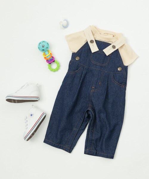CIAOPANIC TYPY(チャオパニックティピー)の「【KIDS】BABYデニムロンパース(その他ベビー用品・キッズ・ネイビー・80)」の1枚目の写真