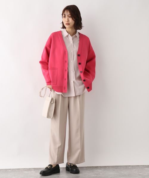 GLOBAL WORK（グローバルワーク）の「ウツクシルエットワイドパンツ（パンツ・レディース・ブラック09/ライトベージュ52/ブラウン54/ミドルブルー84・S/M/L）」の9枚目の写真