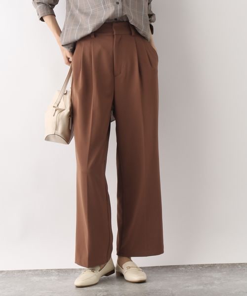 GLOBAL WORK（グローバルワーク）の「ウツクシルエットワイドパンツ（パンツ・レディース・ブラック09/ライトベージュ52/ブラウン54/ミドルブルー84・S/M/L）」の15枚目の写真