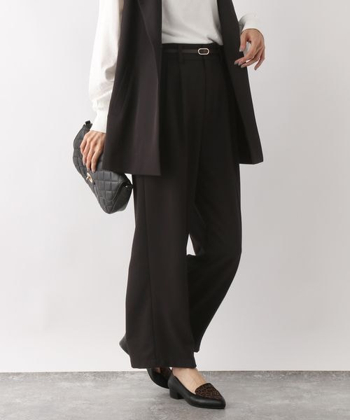 GLOBAL WORK（グローバルワーク）の「ウツクシルエットワイドパンツ（パンツ・レディース・ブラック09/ライトベージュ52/ブラウン54/ミドルブルー84・S/M/L）」の8枚目の写真