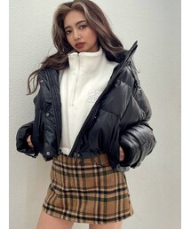 GYDA | ショートフェイクレザーダウンコート(ダウンジャケット/コート)