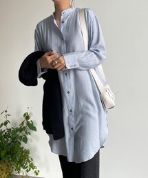 DouDou | 【WEB限定】 バンドカラーロングシャツ(シャツ/ブラウス)