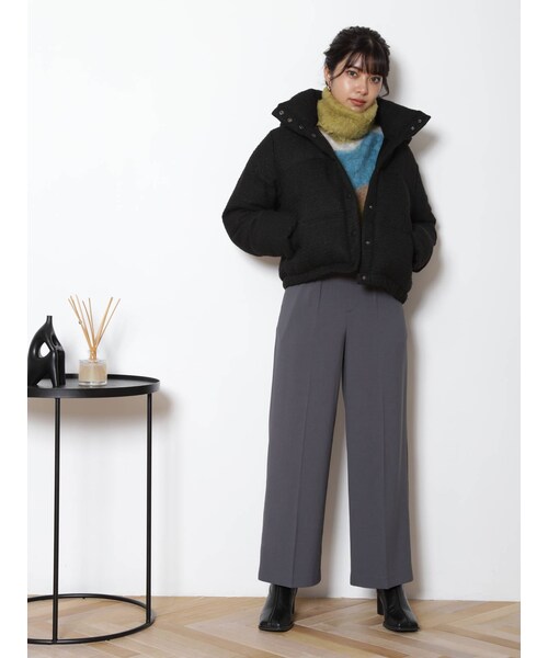 MURUA(ムルーア)の「ハイウエストワイドパンツ(パンツ・オレンジ/ブラック/グレー・2/1)」の12枚目の写真