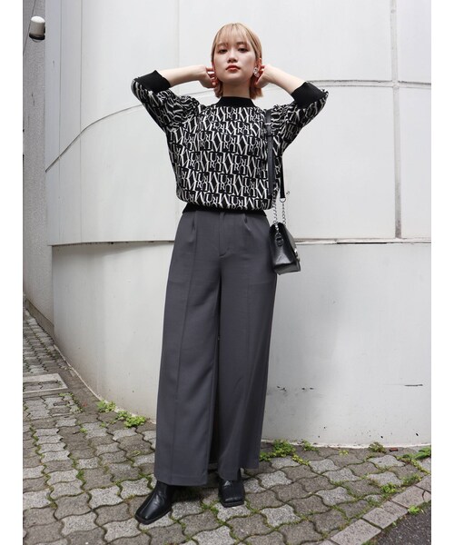 MURUA(ムルーア)の「ハイウエストワイドパンツ(パンツ・オレンジ/ブラック/グレー・2/1)」の19枚目の写真