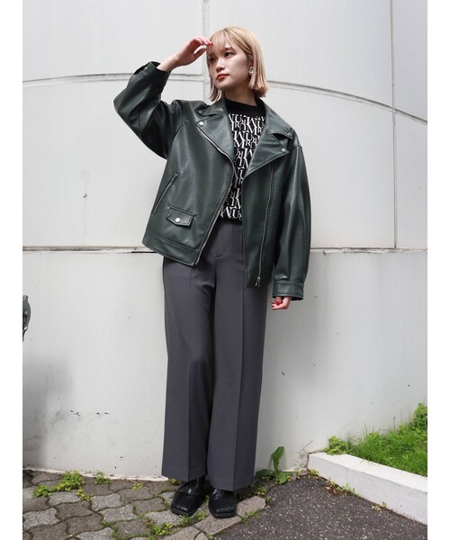 MURUA(ムルーア)の「ハイウエストワイドパンツ(パンツ・オレンジ/ブラック/グレー・2/1)」の20枚目の写真